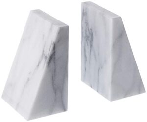 fox run triangular 100% natural polished white marble bookends 4 x 3 x 6 inches