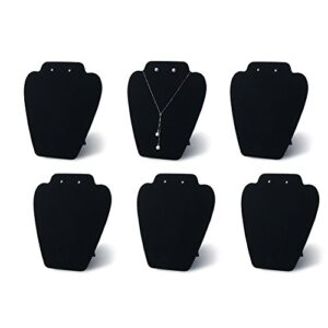 7th velvet 6 pieces black velvet necklace display, jewelry display for selling and shows, necklace easel stand, collapsible jewelry bust stand, reinforced bracket (7 3/8" w x 8 2/8" h)