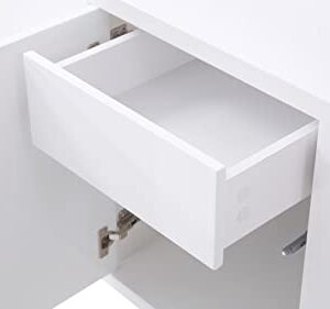 Zuri Furniture Modern Neve Sideboard in White High Gloss Lacquer with Polished Stainless Steel Legs