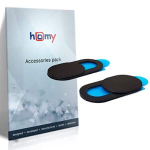 homy black web camera sliding cover kit [2-pack]. laptop webcam strong adhesive protector only 0.7mm thin compatible with any desktop computer, laptops, macbook, imac etc.