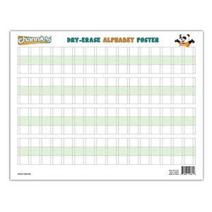 channie’s visual two sided large dry erase alphabet & numbers poster board, use in classroom and homeschool; size 22” x 17”, ages 3 and up, prek – 2nd