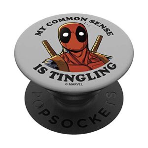 marvel deadpool my common sense is tingling popsockets popgrip: swappable grip for phones & tablets