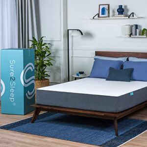 sure2sleep monterey queen size 10-inch med firm mattress. fiberglass free. made in usa. breathable hypur-gel sleeps cool. certipur-us