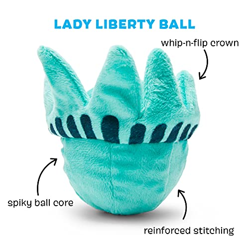 Barkbox Squeaky Dog Toys - Plush and Squeak Chew Toys | Puppy and Pet Toys for Small, Medium, and Large Dogs | Lady Liberty Ball (Medium/Large)