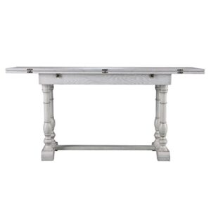 Convertible Dining Table - Expandable Wood Top Seats 2 to 6 - Double Pedestal Base