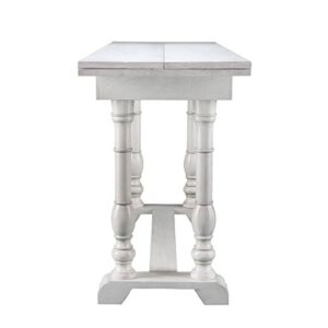 Convertible Dining Table - Expandable Wood Top Seats 2 to 6 - Double Pedestal Base