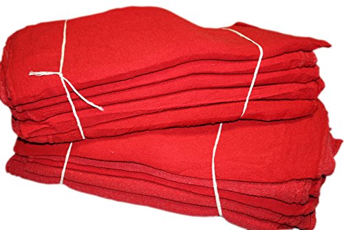 Pro's Choice Red Auto Mechanic Rags (Pack of 50), Shop Towels (13 x 13 Inches) - 100% Cotton, Commercial Grade Wipers - Home, Garage, Auto Body Shop, Wiping Cleaning Oil Spills, Machinery, Tools