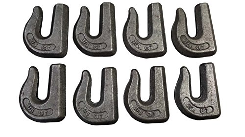 Set of 8 Weld on Grab Chain Hooks 3/8" G70 Best to Weld on Tractor Bucket | WLL 6,600 | Bucket, Trailer, Rigging, Utility Hook 0900104-8