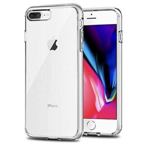 tenoc phone case compatible for iphone 8 plus and iphone 7 plus, clear cases cute slim transparent soft tpu cover full protective bumper 5.5 inch
