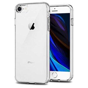 tenoc phone case compatible for iphone se 3/2 gen(3rd generation 2022/2nd generation 2020), iphone 8 and iphone 7, clear cases slim cute thin soft tpu cover full protective bumper 4.7 inch
