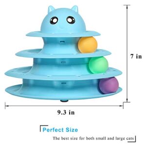 UPSKY Cat Toy Roller 3-Level Turntable Cat Toys Balls with Six Colorful Balls Interactive Kitten Fun Mental Physical Exercise Puzzle Kitten Toys.