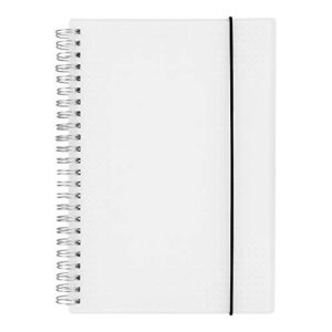 hulytraat hardcover dot grid notebook, 5.8 x 8.38 inches a5, transparent, 160-page 80-sheet spiral journal (awppd1)