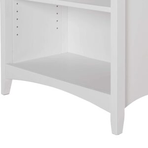 Shaker Style 3 Shelf Bookcase / Solid Wood / 36" High / Adjustable Shelving / Closed Back / Display Bookshelf for Living Room, Bedroom, Home and Office, White