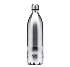 thermosteel duo deluxe insulated water bottle 18/8 stainless steel double walled for hot & cold (stainless steel, 34 oz (1000 ml))