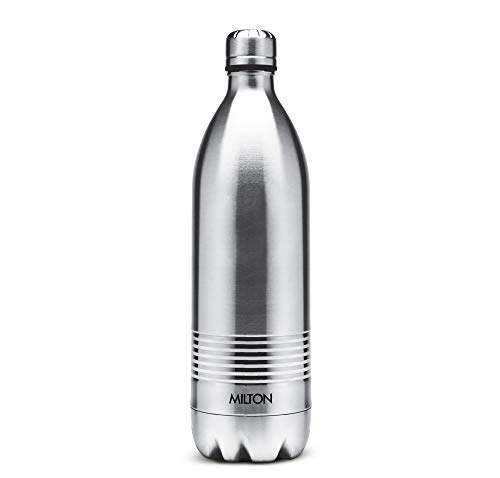 Thermosteel Duo Deluxe Insulated Water Bottle 18/8 Stainless Steel Double Walled for Hot & Cold (Stainless Steel, 34 oz (1000 ml))