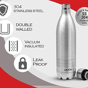 Thermosteel Duo Deluxe Insulated Water Bottle 18/8 Stainless Steel Double Walled for Hot & Cold (Stainless Steel, 34 oz (1000 ml))