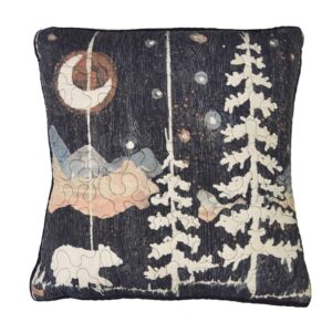 donna sharp throw pillow - moonlit bear lodge decorative throw pillow with bear pattern - square