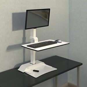 safco products 2192wh soar electric sit/stand desk converter, single monitor mount, white