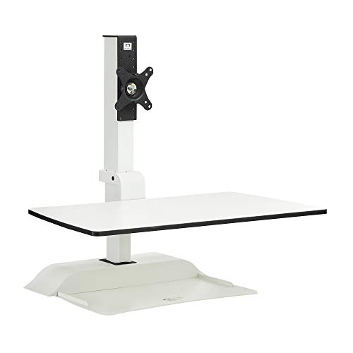 Safco Products 2192WH Soar Electric Sit/Stand Desk Converter, Single Monitor Mount, White