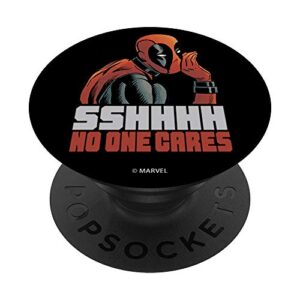 marvel deadpool shhh no one cares whisper popsockets popgrip: swappable grip for phones & tablets