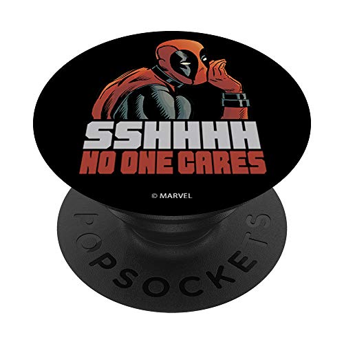 Marvel Deadpool SHHH No One Cares Whisper PopSockets PopGrip: Swappable Grip for Phones & Tablets