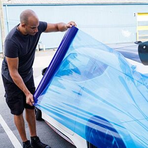 Auto Wrap Adhesive Film - 36" x 200' Roll - Made in U.S.A. Crash Wrapfilm - Easy to Apply, Strong, Durable and Puncture Resistant - Blue