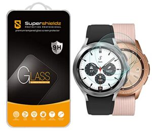 (3 pack) supershieldz designed for samsung galaxy watch 4 classic (42mm) / galaxy watch (42mm) tempered glass screen protector anti scratch, bubble free