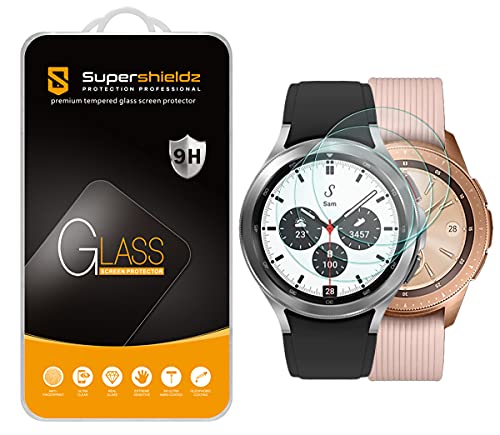 (3 Pack) Supershieldz Designed for Samsung Galaxy Watch 4 Classic (42mm) / Galaxy Watch (42mm) Tempered Glass Screen Protector Anti Scratch, Bubble Free