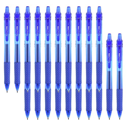 Smart Color Art 40 Pack Blue Gel Pens, Retractable Medium Point Gel Ink Pens Smooth Writing for School Office Home, Comfort Grip(20 Pens with 20 Refills)