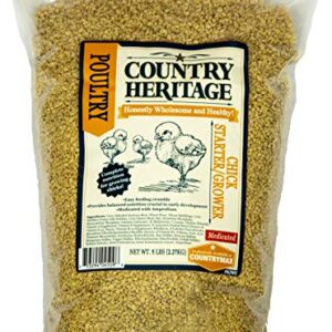 Country Heritage Medicated Baby Chick Food Starter Grower Crumbled Feed 5 Pounds