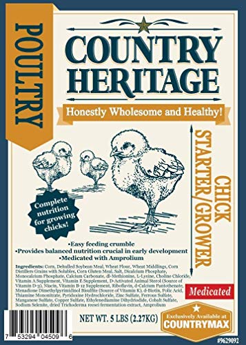 Country Heritage Medicated Baby Chick Food Starter Grower Crumbled Feed 5 Pounds