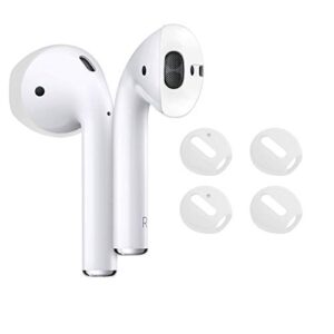 damonlight (fit in the case) airpods earpods covers anti-slip silicone soft sport covers accessories for airpods earbud airpods ear tips 2 pairs (white)