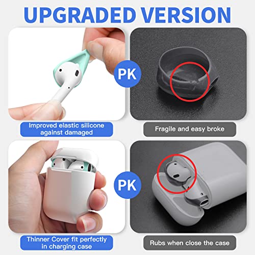 DamonLight (Fit in The case) Airpods Earpods Covers Anti-Slip Silicone Soft Sport Covers Accessories for AirPods Earbud AirPods Ear Tips 2 Pairs (White)