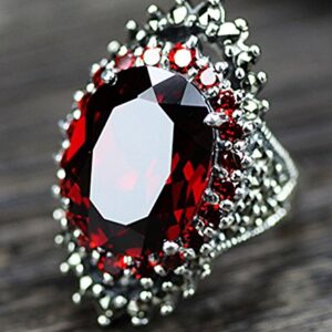 Victoria Jewelry Fashion Women's 925 Sterling Silver Red Ruby & Marcasite Ring Jewelry Size 7-10 (7)