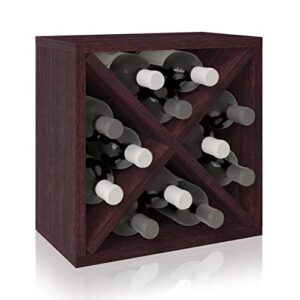 way basics tabletop wine rack storage and organizer (tool-free assembly and uniquely crafted from sustainable non toxic zboard paperboard), espresso