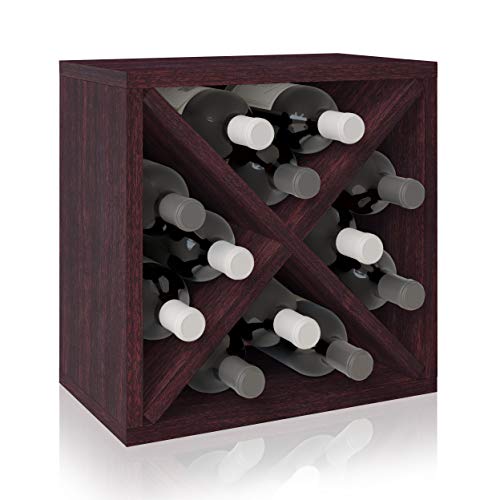 Way Basics Tabletop Wine Rack Storage and Organizer (Tool-Free Assembly and Uniquely Crafted from Sustainable Non Toxic zBoard Paperboard), Espresso