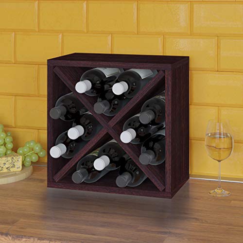 Way Basics Tabletop Wine Rack Storage and Organizer (Tool-Free Assembly and Uniquely Crafted from Sustainable Non Toxic zBoard Paperboard), Espresso