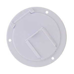 dumble round electric cable hatch for 50 amp rv electric cord – rv camper electric cord cover, white