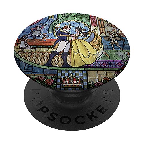 Disney Beauty And The Beast Stained Glass Window Dancing PopSockets PopGrip: Swappable Grip for Phones & Tablets