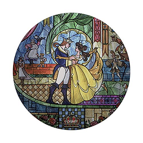 Disney Beauty And The Beast Stained Glass Window Dancing PopSockets PopGrip: Swappable Grip for Phones & Tablets