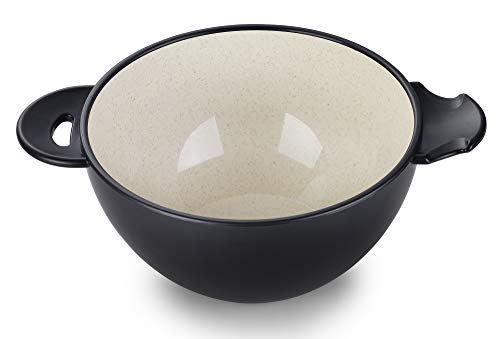 Ozeri Earth Ramen Bowl Set, Made from Plant-Derived and Other Natural Materials,993 ml, One Size, Black with Beige, 6-Piece