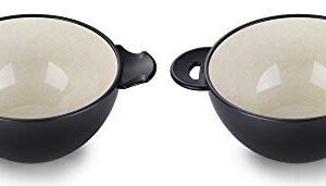 Ozeri Earth Ramen Bowl Set, Made from Plant-Derived and Other Natural Materials,993 ml, One Size, Black with Beige, 6-Piece