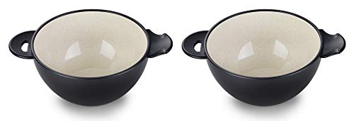 Ozeri Earth Ramen Bowl Set, Made from Plant-Derived and Other Natural Materials,993 ml, One Size, Black with Beige, 6-Piece