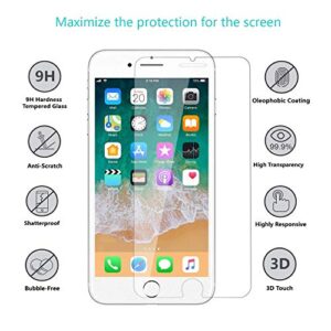 iPhone 8/7 Plus Screen Protector Glass, eTECH [3 Pack] Tempered Glass Screen Protector for Apple iPhone 8 Plus, iPhone 7 Plus [5.5"inch] 2017 2016 – Bubble Free, Case Friendly, HD Crystal Clear