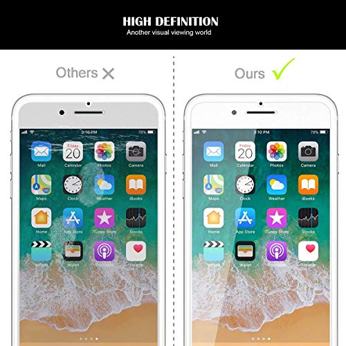 iPhone 8/7 Plus Screen Protector Glass, eTECH [3 Pack] Tempered Glass Screen Protector for Apple iPhone 8 Plus, iPhone 7 Plus [5.5"inch] 2017 2016 – Bubble Free, Case Friendly, HD Crystal Clear