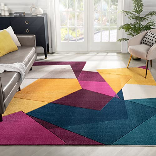 Well Woven Violet Bombay Modern Geo Shapes 7'10" x 9'10" Area Rug