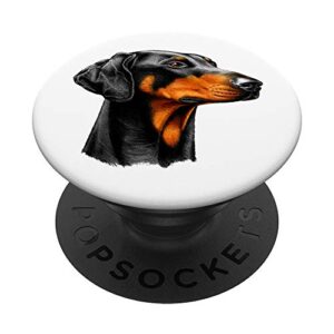 cute doberman dog breed popsockets popgrip: swappable grip for phones & tablets