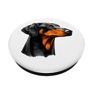 Cute Doberman Dog Breed PopSockets PopGrip: Swappable Grip for Phones & Tablets