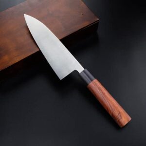 MSY BIGSUNNY 7 inch Deba knife Kitchen Cooking Chef Sushi Knife High Carbon Stainless Steel Blade with Rose wood Handle