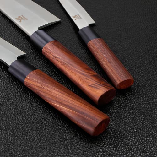 MSY BIGSUNNY 7 inch Deba knife Kitchen Cooking Chef Sushi Knife High Carbon Stainless Steel Blade with Rose wood Handle